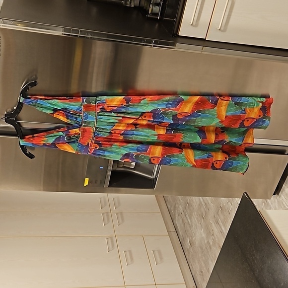 💕FARM RIO💕 Painted Toucans Midi Dress ~ 100% Viscose XS - Picture 6 of 14